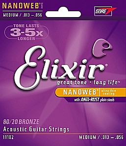 ELIXIR 11102  NanoWeb Струны для акустической гитары 13-56
