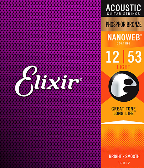 ELIXIR 16052 NanoWeb струны для акустич. гитары 12-53